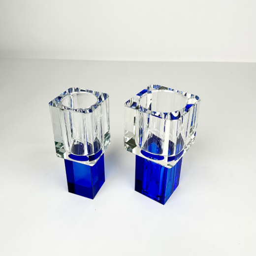 Picture of Block Candle Holder Blue L