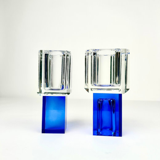 Picture of Block Candle Holder Blue L