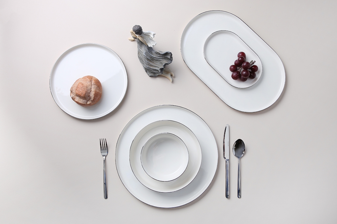 Picture of Chopin Platinum Banded 27 Pieces Dinner Set for 6 People       